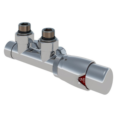 Eastbrook Chrome Angled Twin Inlet 15mm Thermostatic Radiator Valves