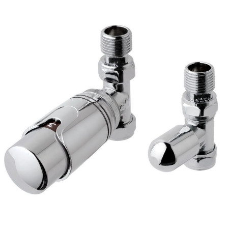 Eastbrook Chrome Straight 15mm Thermostatic Radiator Valves