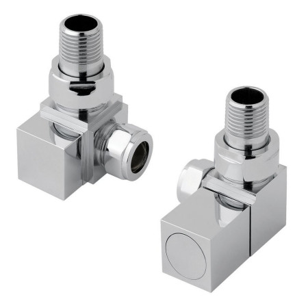 Eastbrook Corner Square Manual Chrome Radiator Valves