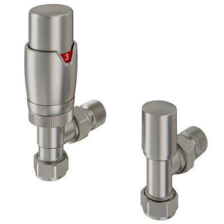 54.0066 Eastbrook Darlington Brushed Nickel Angled TRV Radiator Valves