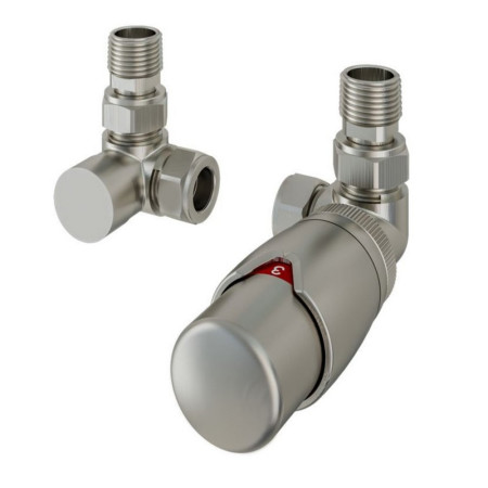 Eastbrook Darlington Brushed Nickel Corner TRV Radiator Valves
