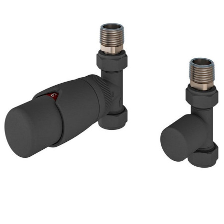 Eastbrook Darlington Matt Anthracite Straight TRV Radiator Valves