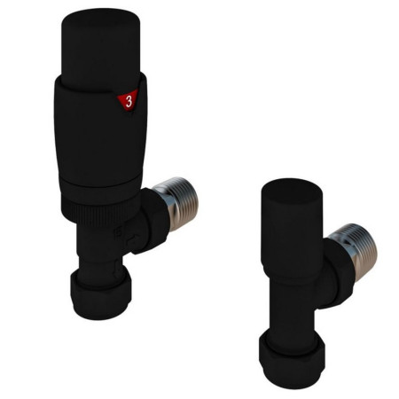 Eastbrook Darlington Matt Black Angled TRV Radiator Valves
