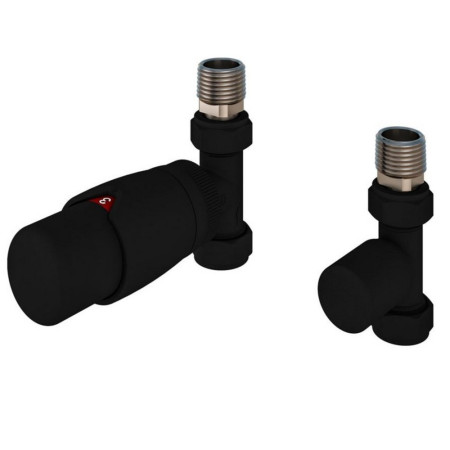 Eastbrook Darlington Matt Black Straight TRV Radiator Valves