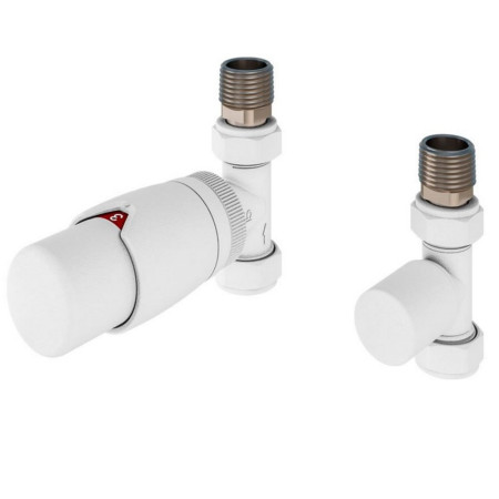 Eastbrook Darlington Matt White Straight TRV Radiator Valves