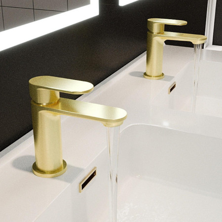 93.1030 Eastbrook Elsted Brushed Brass Basin Mixer with Waste Lifestyle