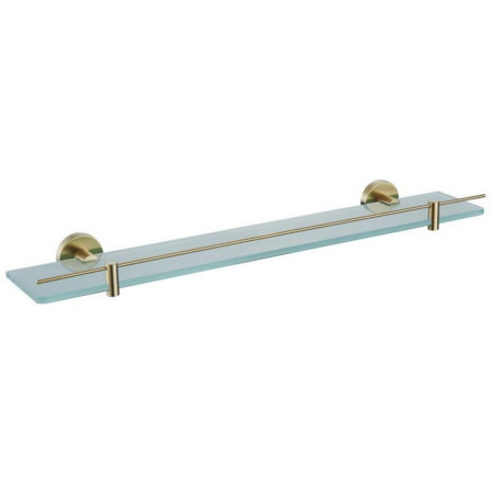 Eastbrook Genoa Brushed Brass 600mm Glass Shelf with Barrier