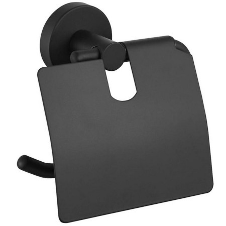 Eastbrook Genoa Matt Black Covered Toilet Roll Holder