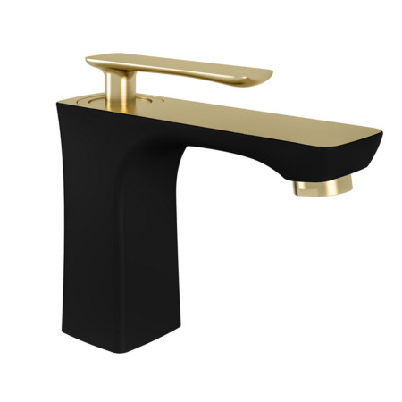 Eastbrook Helston Black and Brushed Brass Basin Mixer with Waste