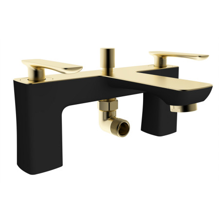 Eastbrook Helston Black and Brushed Brass Bath Shower Mixer