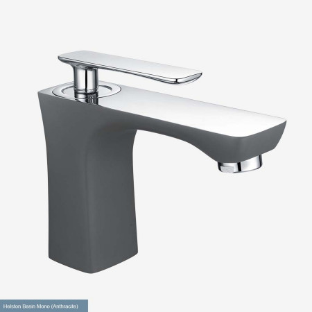 Eastbrook Helston Gloss Anthracite Basin Mixer with Waste