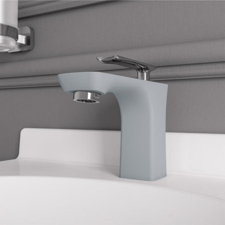 93.0080 Eastbrook Helston Gloss Grey Basin Mixer with Waste Lifestyle