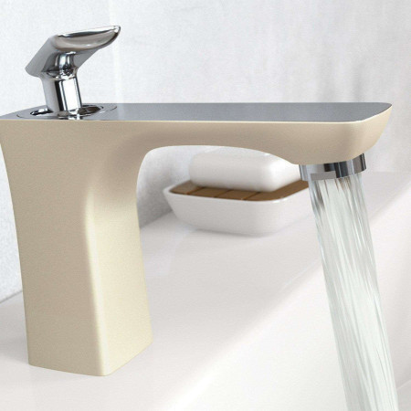 Eastbrook Helston Matt Smooth Cappuccino Basin Mixer with Waste