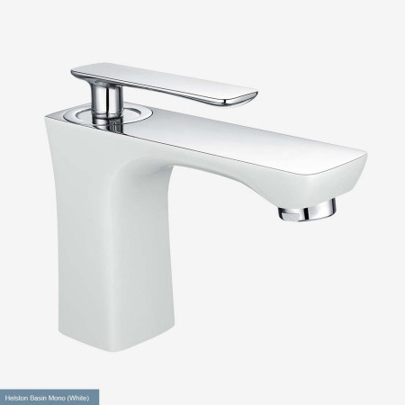 Eastbrook Helston Matt Textured White Basin Mixer with Waste