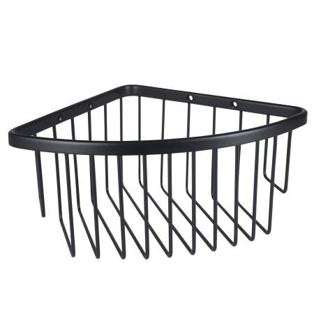 Eastbrook Matt Black Corner Solid Brass Shower Basket