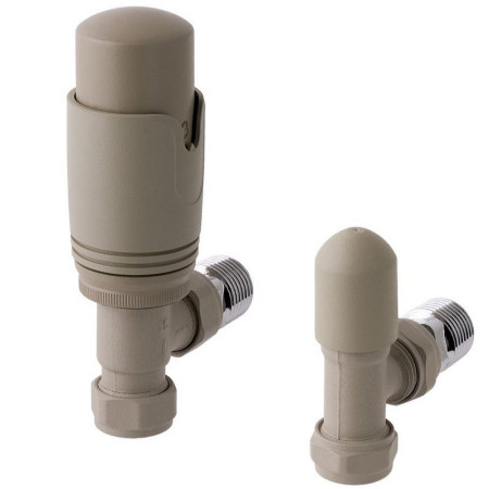 Eastbrook Matt Cappuccino Angled 15mm Thermostatic Radiator Valves