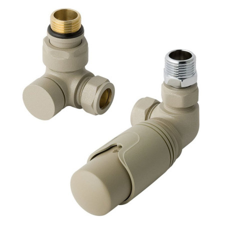 Eastbrook Matt Cappuccino Corner 15mm Thermostatic Radiator Valves
