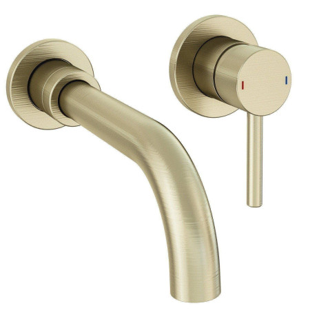 Eastbrook Meriden Brushed Brass Wall Mounted Basin Mixer