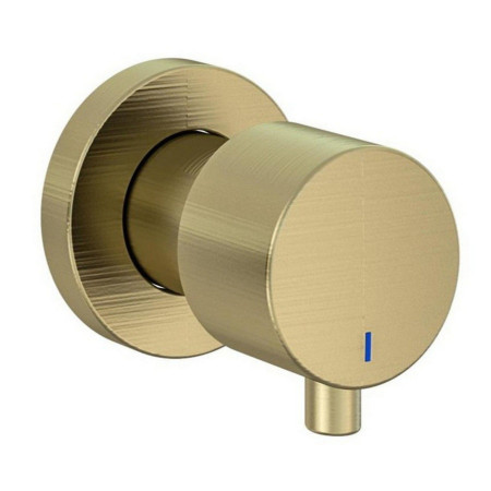 98.2049 Eastbrook Meriden Brushed Brass Wall Mounted Three Hole Basin Mixer Cold Lever Handle
