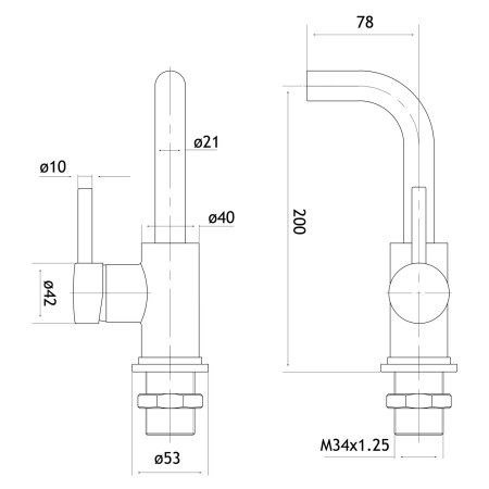 98.4013 Eastbrook Meriden Wall Mounted Chrome Basin Mixer Dimensions