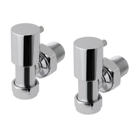 Eastbrook Minimalist Angled Round Manual Chrome Radiator Valves