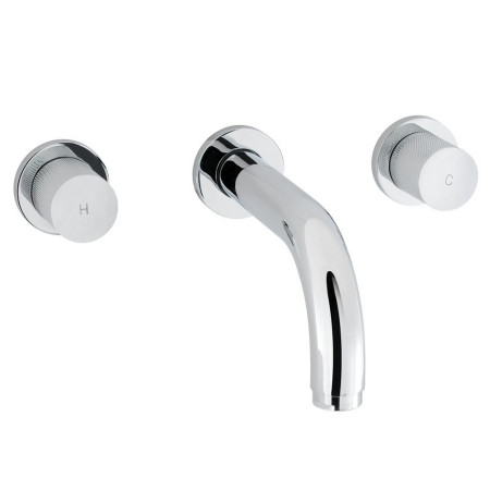 Eastbrook Prado Cylinder Chrome 3 Hole Wall Mounted Basin Mixer