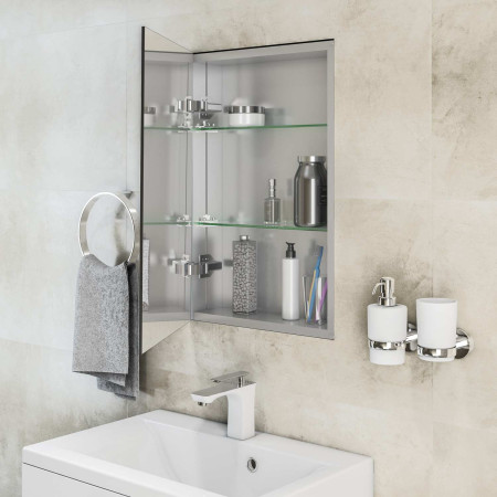 40.0022 Eastbrook Ravini 400 x 600mm One Door Mirror Cabinet Lifestyle