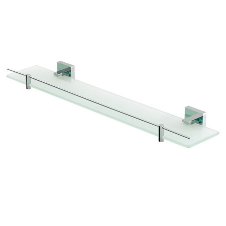 Eastbrook Rimini Chrome 600mm Glass Shelf with Barrier