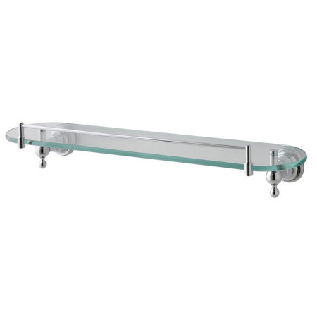 Eastbrook Rockingham Chrome 500mm Glass Shelf with Barrier