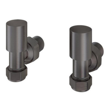Eastbrook Round Angled Manual Brushed Gunmetal Radiator Valves