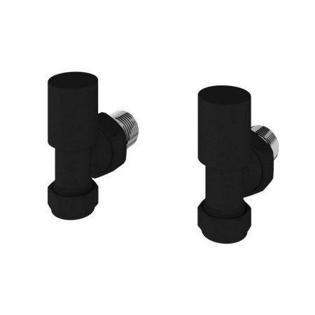 Eastbrook Round Angled Manual Matt Black Radiator Valves