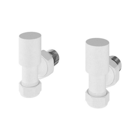 Eastbrook Round Angled Manual Matt White Radiator Valves