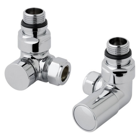 Eastbrook Round Corner 15mm Manual Chrome Radiator Valves