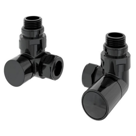 Eastbrook Round Corner Manual Black Gold Radiator Valves