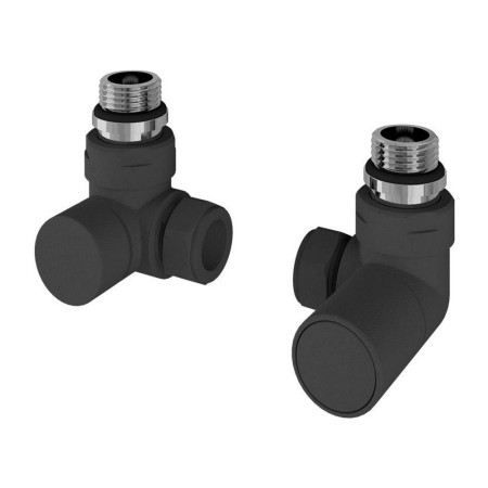 Eastbrook Round Corner Manual Matt Anthracite Radiator Valves