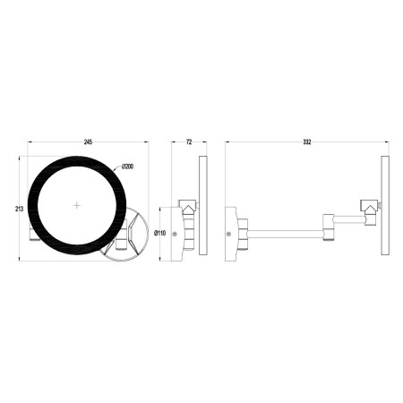 40.0041 Eastbrook Round Frosted LED Vanity Make Up Mirror Dimensions