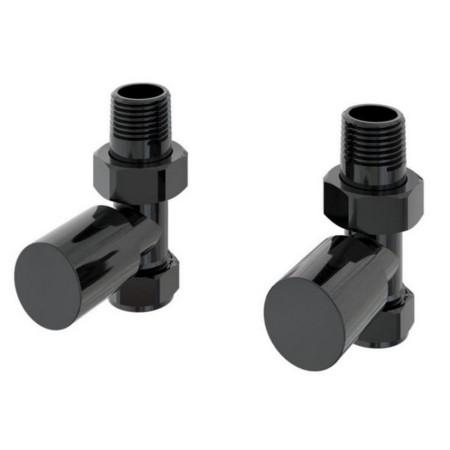 Eastbrook Round Straight Manual Black Gold Radiator Valves
