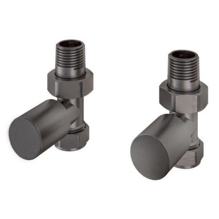 Eastbrook Round Straight Manual Brushed Gunmetal Radiator Valves