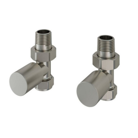 Eastbrook Round Straight Manual Brushed Nickel Radiator Valves