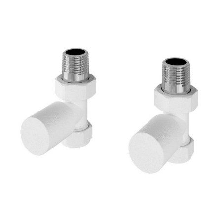 Eastbrook Round Straight Manual Matt White Radiator Valves