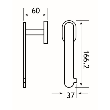 52.218 Eastbrook Salerno Matt Black Toilet Roll Holder Line Drawing