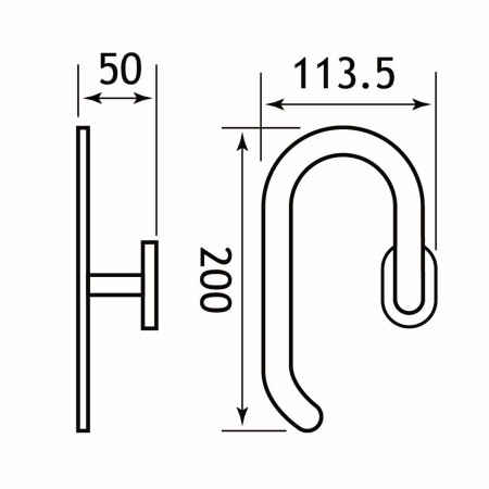 52.219 Eastbrook Salerno Matt Black Towel Holder Line Drawing