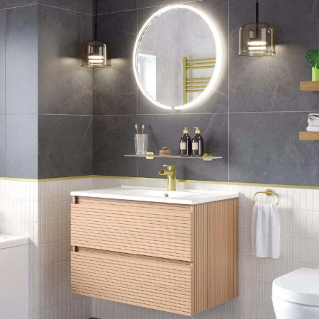 Eastbrook Sanremo Round 800 x 800mm Brushed Brass LED Bathroom Mirror