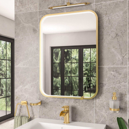 Eastbrook Sanremo Square 500 x 700mm Brushed Brass LED Bathroom Mirror