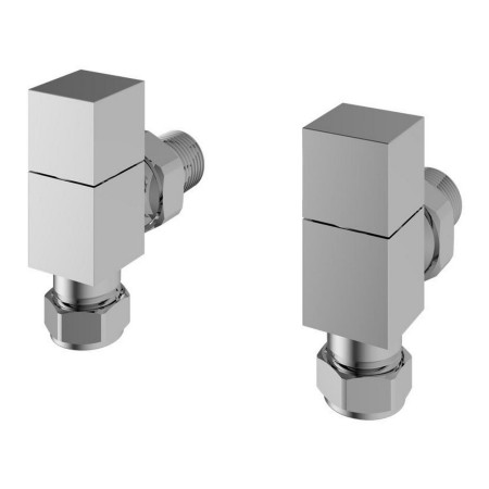 Eastbrook Square Angled Manual Chrome Radiator Valves