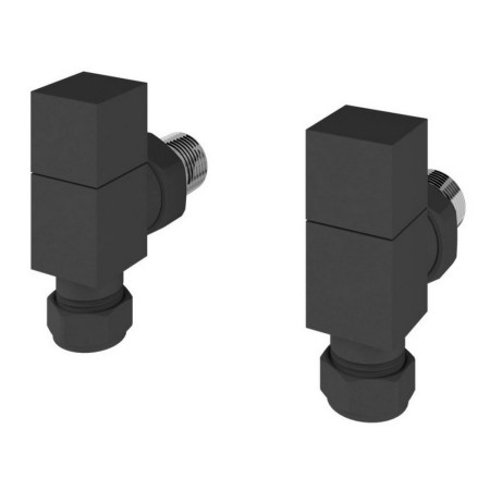 Eastbrook Square Angled Manual Matt Anthracite Radiator Valves
