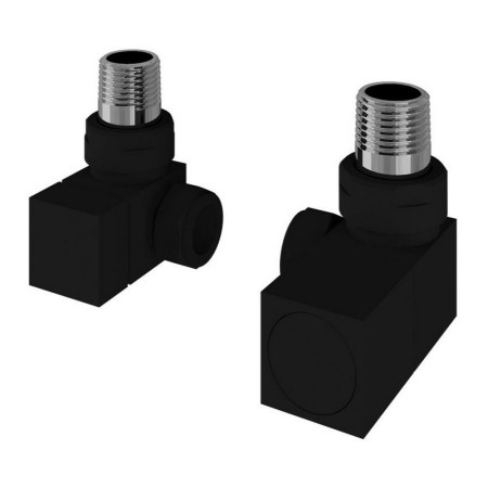 Eastbrook Square Corner Manual Matt Black Radiator Valves
