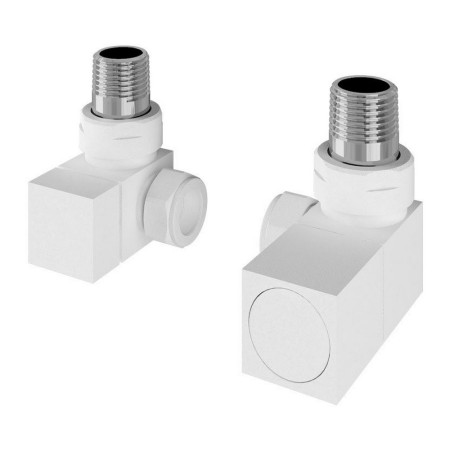 Eastbrook Square Corner Manual Matt White Radiator Valves