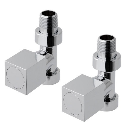 Eastbrook Square Straight Manual Chrome 15mm Radiator Valves