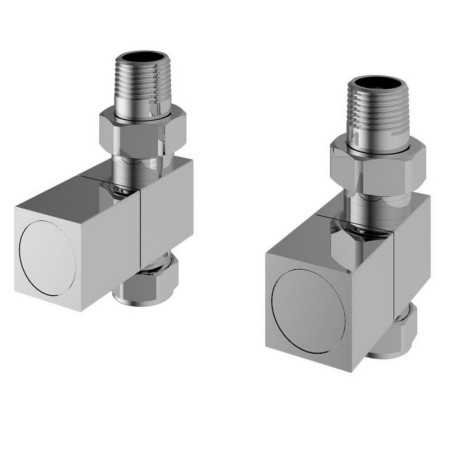 Eastbrook Square Straight Manual Chrome Radiator Valves